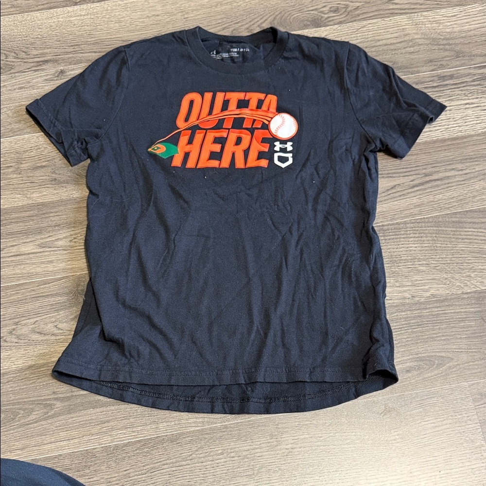 Under Armour Navy Tee with Orange Graphic